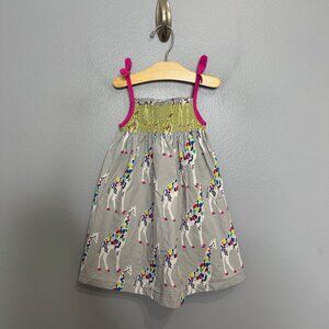 MINI BODEN smocked giraffe print tank dress size 2-3 years